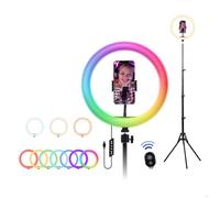 Pack studio photo - T'NB - INFLUENCE - Anneau LED 12"" RGB - Trépied 160 cm - Télécommande Bluetooth