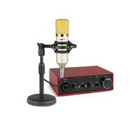 Pack Studio Vonyx Producer Gris - Micro à Condensateur + Interface Audio | Bras et Filtre Anti-Pop | Doré