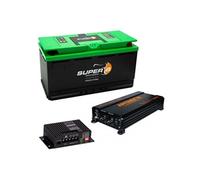 Pack SUPER B Batterie Lithium Epsilon 150Ah 12V + Convertisseur Pur Sinus 2000W + Régulateur de Charge Solaire MPPT 160W 10A
