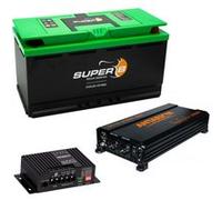 Antarion Pack Super B Batterie Lithium Epsilon 150Ah 12V + Convertisseur Pur Sinus 2000W + Régulateur de Charge Solaire MPPT 160W 10A