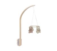 Pack support mobile bébé bois + mobile d’éveil bébé Teddy Bear Wild Rose et Naturel