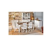 SOCOA - Pack Table 160cm + 2 Buffets + Vaisselier 5 Portes -
