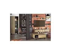 YUMA - Pack Table Basse Relevable + Meuble TV + Vitrine Réversible -