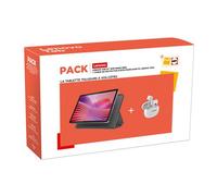 Pack Tablette Tactile Lenovo Tab 10,1" 64 Go Gris Luna + Coque de protection Gris + Écouteurs sans fil Lenovo E310 Blanc