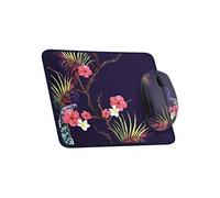 - Pack Tapis de Souris + Souris Ergonomique Fluide, Design Tropic, Design Exclusif - Violet