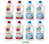 Pack test lessive Marseille Spuma Di Sciampagna 4 x 1215 ml + Chanteclair 4 x 1260 ml + porte-clés Beni Culinari gratuit