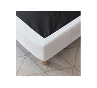 Pack tête de lit et cache-sommier bouclette 145 cm blanc