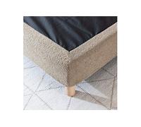 Pack tête de lit et cache-sommier bouclette 160 cm beige