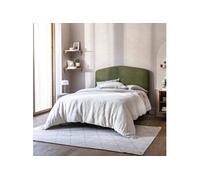 Pack tête de lit et cache-sommier bouclette 160 cm kaki