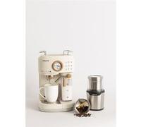 Pack THERA RETRO PRO Machine À Expresso Semi-automatique + MILL PRO Moulin À Café Et À Épices Blanc Cassé