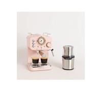 Pack THERA RETRO Cafetière Expresso + MILL PRO Moulin À Café Et À Épices Rose Pastel