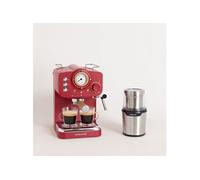 Pack expresso THERA RETRO Cafetière expresso + MILL PRO Moulin à café et à épices - Rouge Rouge G