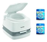 PACK Toilette Portable 100% Autonome 12 Litres + 2x15 Sachets Traitement des Matières Camping-Car