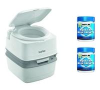 PACK Toilette Portable 100% Autonome 21 Litres + 2x15 Sachets Traitement des Matières Camping car