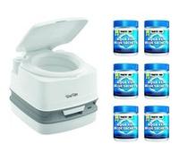 pack thetford toilette portable 100poucent autonome 12 litres 6x15 sachets traitement des mati Blanc