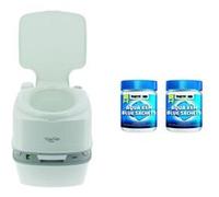 pack thetford toilette portable 21 litres 100poucent autonome 2x15 sachets traitement des mati Blanc