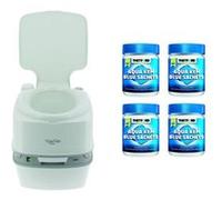 pack thetford toilette portable 21 litres 100poucent autonome 4x15 sachets traitement des mati Blanc