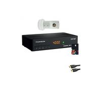 Pack récepteur tv satellite full hd + carte d'accès tntsat + lnb single