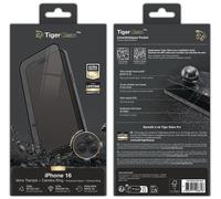 Pack TigerGlass Pro Protection d'écran en verre trempé Transparent + Camera Ring pour iPhone 16