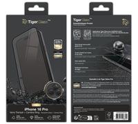 Pack TigerGlass Pro Protection d'écran en verre trempé Transparent + Camera Ring pour iPhone 16 Pro