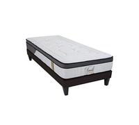 Pack TIVOLI 90x200 cm - Matelas Mémoire de forme + Sommier Bois + Protège matelas anti punaise