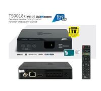 Pack Tivùsat Récepteur satellite, Décodeur Tivùsat HD - TELE System TS9018HEVC + Carte Tivùsat HD Activation Comprise - DVB-S / S2 HD, Classique 10 bits, HD 1080p