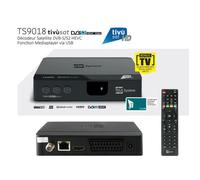 Pack Tivùsat Récepteur satellite, Décodeur Tivùsat HD - TELE System TS9018HEVC + Carte Tivùsat HD Activation Comprise - DVB-S / S2 HD, Classique 10 bits, HD 1080p