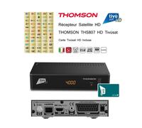 Pack Tivùsat Récepteur Satellite HD - THOMSON THS807 HD + Carte Tivùsat HD Activation Comprise - DVB-S -S2, 60 Chaînes HD Nationales Internationales