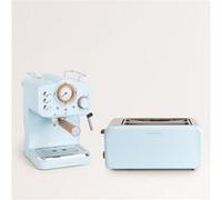 Pack TOAST RETRO Grille-pain + THERA RETRO Cafetière Express Finition Mate Bleu Pastel