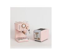 Pack TOAST RETRO Grille pain avec THERA RETRO Cafetière express finition mate rose