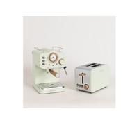 Pack TOAST RETRO Grille pain avec THERA RETRO Cafetière express finition mate vert pale