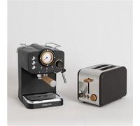 Pack TOAST RETRO Grille pain avec THERA RETRO Cafetière express noir finition mate