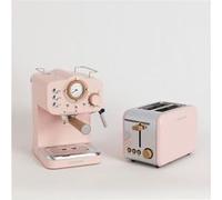 Pack TOAST RETRO Grille-pain + THERA RETRO Cafetière Express Finition Mate Rose Pastel
