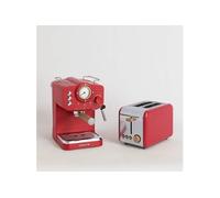 Pack TOAST RETRO Grille-pain + THERA RETRO Cafetière express finition mate - Rouge