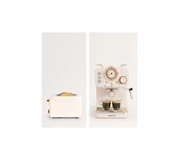 Pack - toast retro m grille-pain à fentes larges + thera retro matt cafetière express 15 bars design rétro