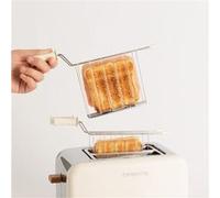 Pack TOAST RETRO Petit Grille-pain à fentes larges + 2 GRILLES pour sandwichs - Blanc cassé Beige G