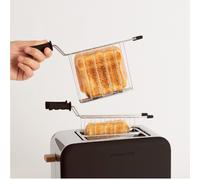 PACK TOAST RETRO Petit Grille-pain À Fentes Larges + 2 GRILLES Pour Sandwichs Noir