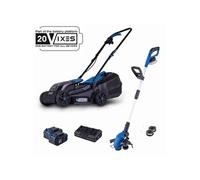 Scheppach Pack tondeuse et coupe-bordure BC-MP320-X + C-LT300-X 32 cm 20V IXES 2×4Ah + chargeur