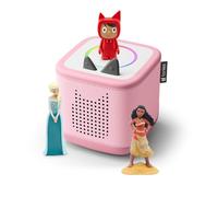 Pack toniebox 2 - boite à histoires - princesses elsa et vaiana - rose fleur