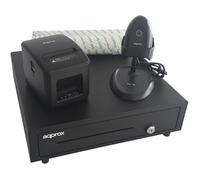 Pack TPV - APPROX - Tiroir + Imprimante + Lecteur Codes Barres - 8 Rouleaux 80x60 - Noir