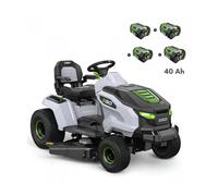 PACK Tracteur tondeuse autoportée à éjection latérale et mulching, 4 batteries 10Ah et chargeur rapide - EGO TR4201E