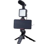 Pack Trépied Muvit pour Vlogging vidéo + LED + Microphone Noir Noir G
