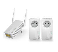Pack triple incluant 2 adaptateurs CPL 600 Mbit-s + 1 adaptateur CPL Wi-Fi 600 Mbit-s