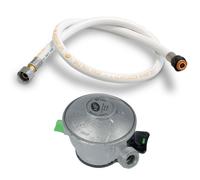 Pack tuyau gaz souple 1.50 m + Détendeur Butane à clipser Quick-On Valve Diam 27mm BUTAGAZ