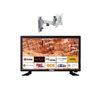 PACK ANTARION TV LED 19" 48cm Téléviseur HD Android 11.0 + Support TV Camping car 180° Charge max 15kg