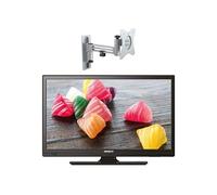 pack tv led 18.5pouces 47cm téléviseur hd camping car 12v support tv 180° charge max