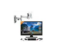 Pack tv led 19" 48cm téléviseur hd 12v + support tv double bras