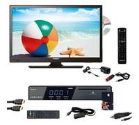 Pack TV led 19pouces 48cm téléviseur hd dvd récepteur satellite tntsat camping car G