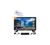 pack tv led 22pouces 55cm full hd android smart tv camping car antenne 4g fit blanc