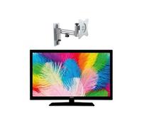 pack tv led 21.5pouces 54cm full hd 12v campingcar support tv 180° charge max 15kg